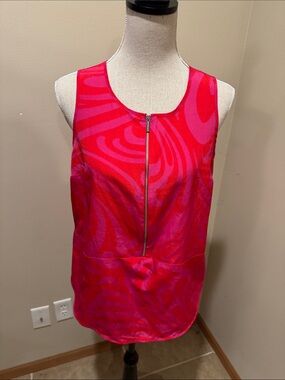 MICHAEL Michael Kors Pink and Fuchsia Zip-Front Sleeveless Camisole